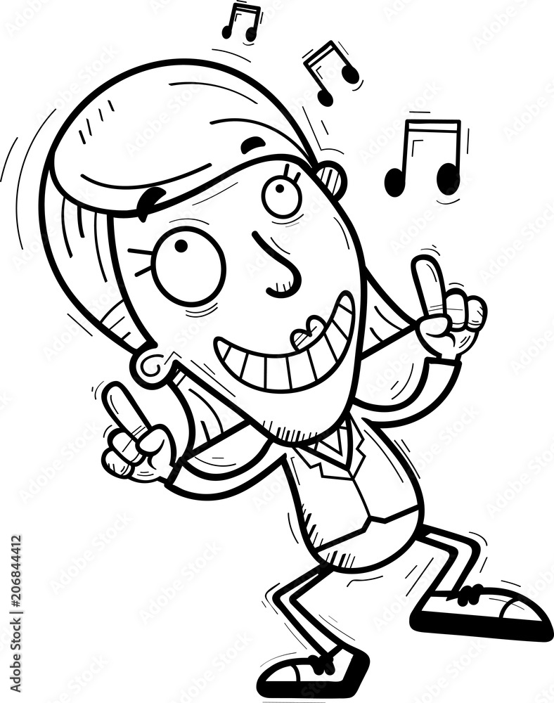 Cartoon Businesswoman Dancing Cartoon Businesswoman Dancing