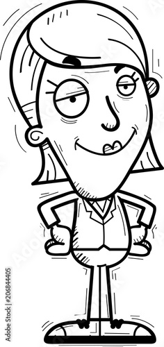 Confident Cartoon Businesswoman