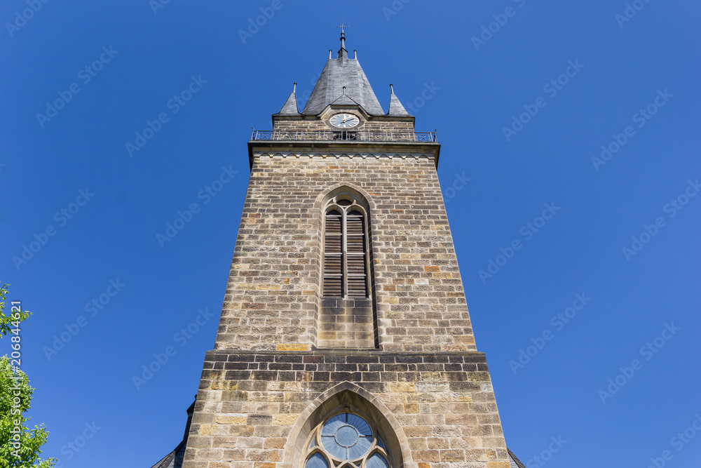 Tower of the historic Petri church in Herford, Germany