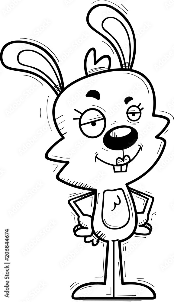 Fototapeta premium Confident Cartoon Female Rabbit