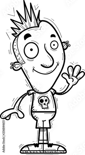 Cartoon Punk Waving