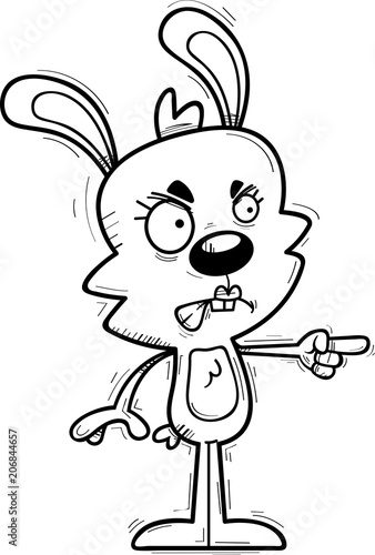 Angry Cartoon Female Rabbit