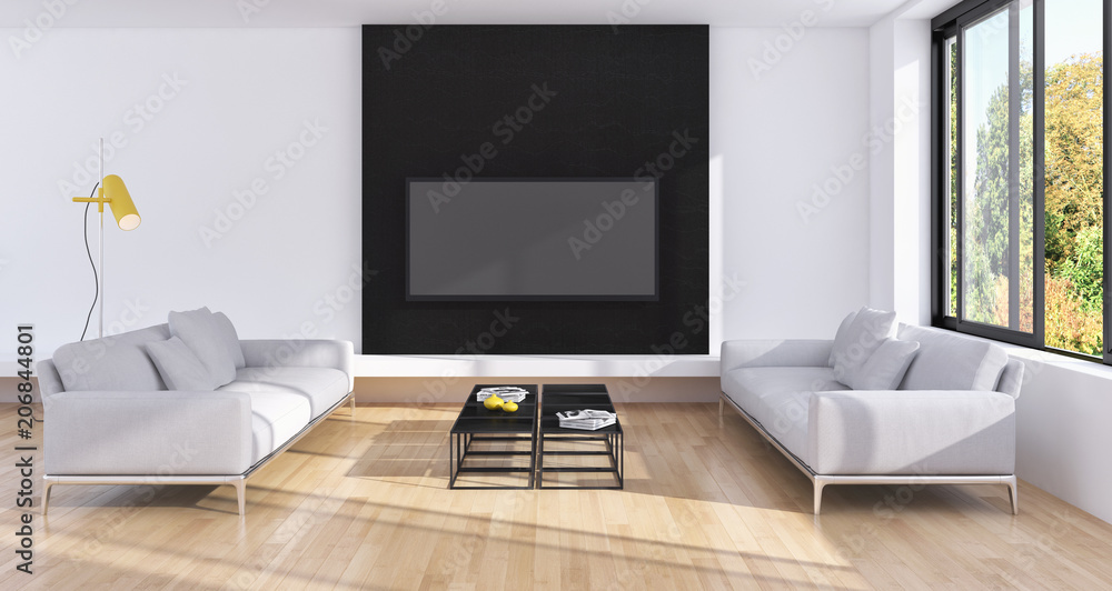 Modern bright interiors apartment 3D rendering illustration Modern bright interiors apartment 3D rendering illustration