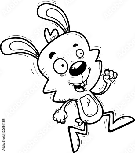 Fototapeta Naklejka Na Ścianę i Meble -  Cartoon Male Rabbit Running