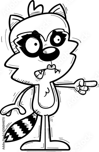 Angry Cartoon Female Raccoon