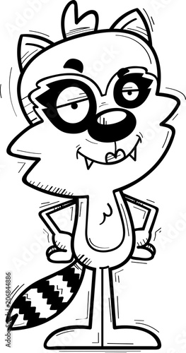 Confident Cartoon Female Raccoon