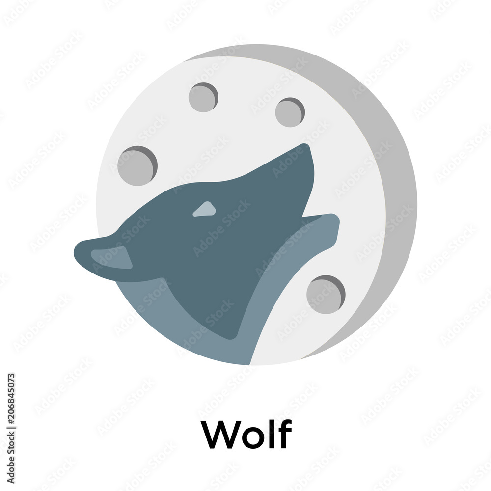 Wolf icon vector sign and symbol isolated on white background
