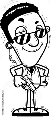 Confident Cartoon Black Agent