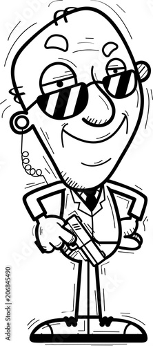 Confident Cartoon Senior Agent