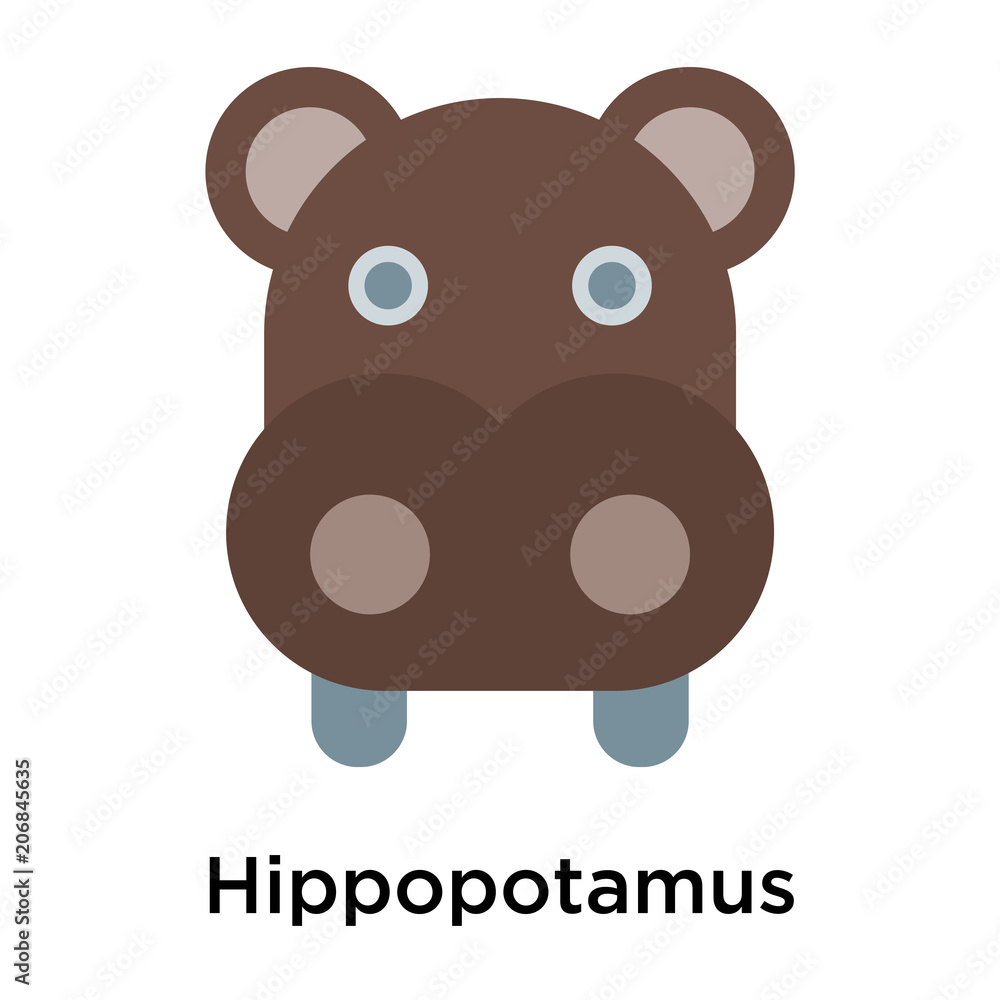 Fototapeta premium Hippopotamus icon vector sign and symbol isolated on white background