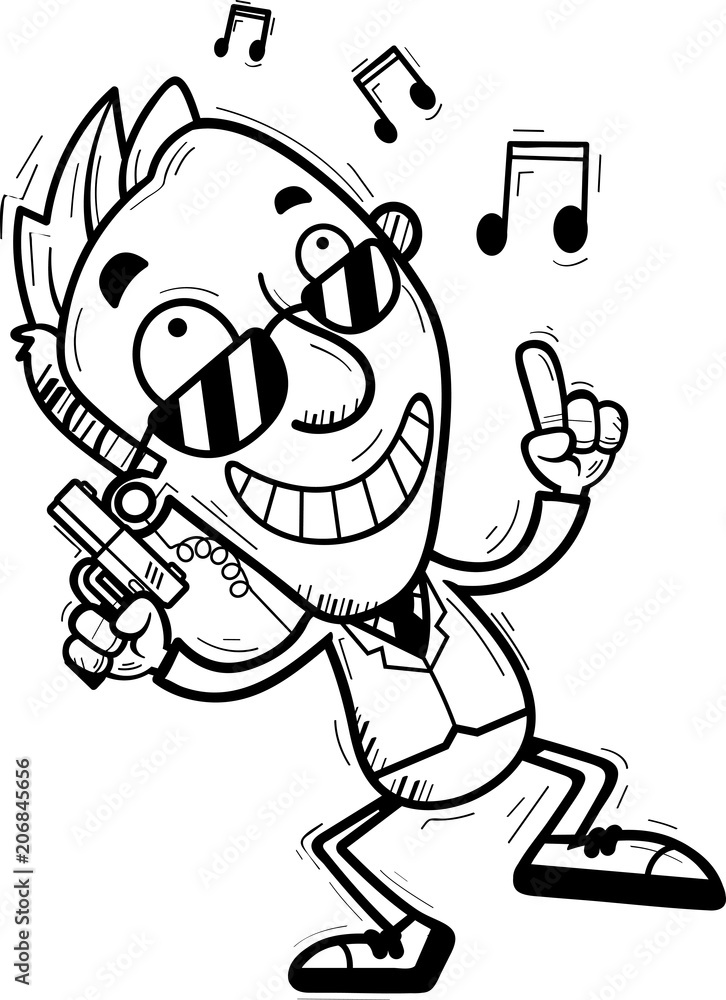 Obraz premium Cartoon Agent Dancing