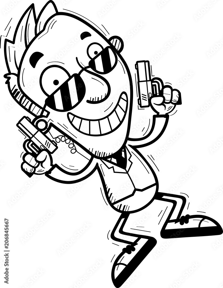Cartoon Agent Jumping Cartoon Agent Jumping