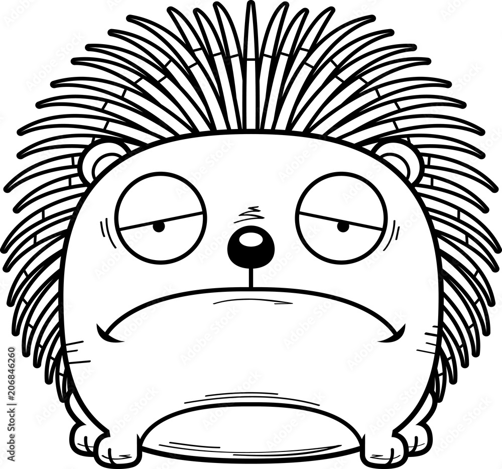 Cartoon Sad Porcupine