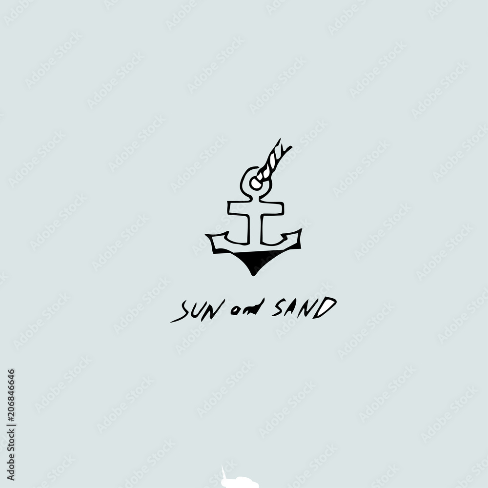 sun and sand, vector illustration sun and sand, vector illustration