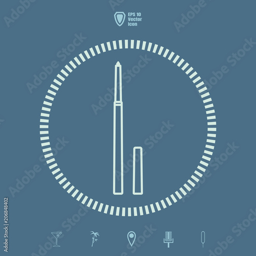 eyeliner Line vector icon. Flat design style.