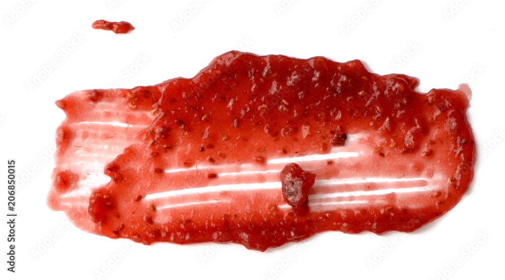 Raspberry jam spread isolated over white background Raspberry jam spread isolated over white background