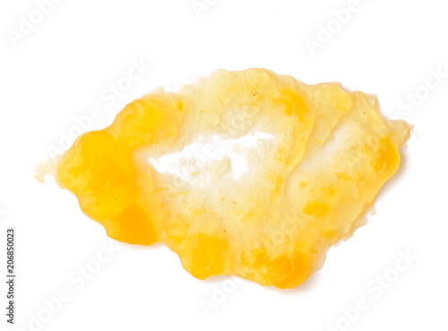 Apricot jam spread isolated over white background