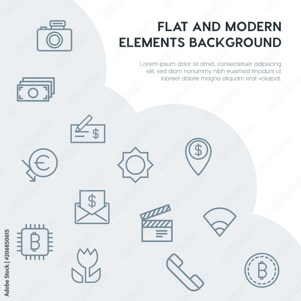 money, mobile, video, photos outline vector icons and elements background concept on grey background.Multipurpose use on websites, presentations, brochures and more money, mobile, video, photos outline vector icons and elements background concept on grey background.Multipurpose use on websites, presentations, brochures and more