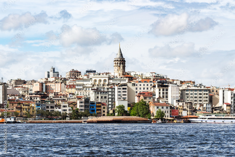 view of Galata (Karakoy) Quarter in Istanbul city