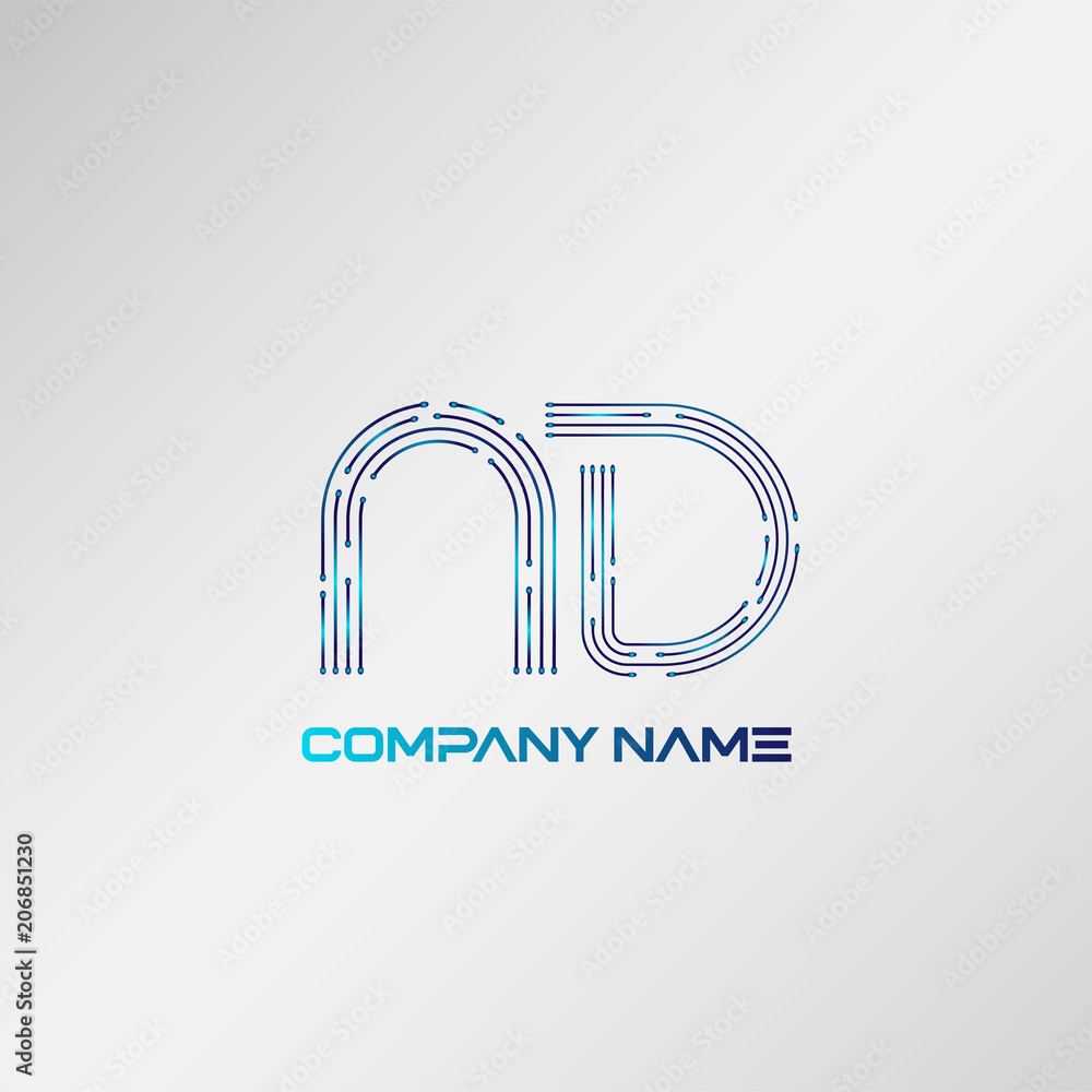 Initial Letter AD Logo Template Vector Design