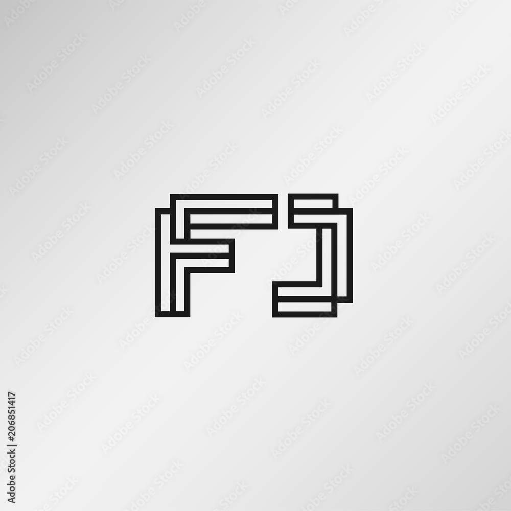 Initial Letter FJ Logo Template Vector Design