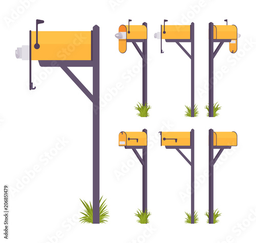 Yellow mailbox set