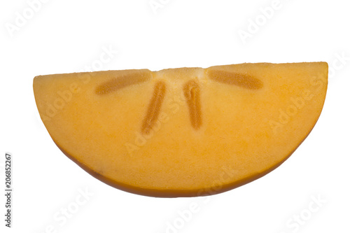 slice of persimmon isolated on white