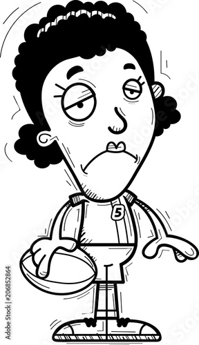 Sad Cartoon Black Rugby Player