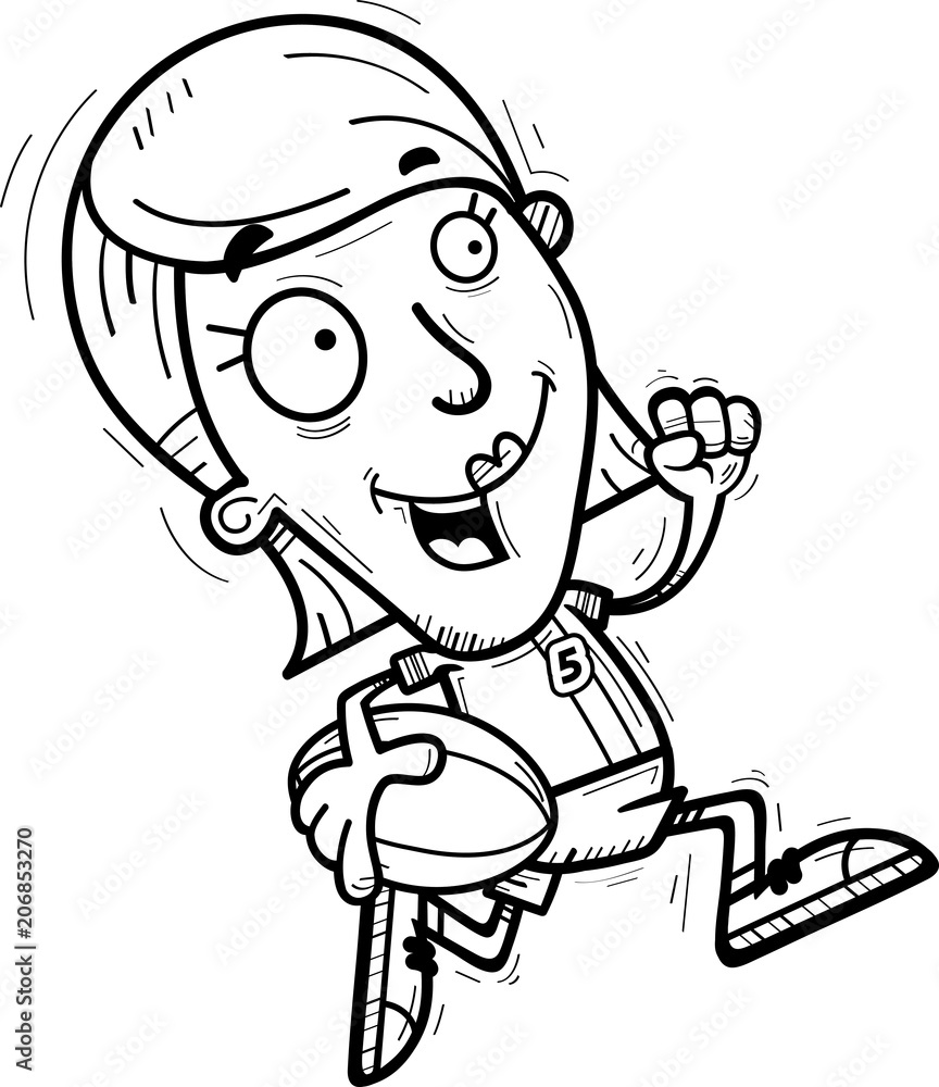 Cartoon Rugby Player Running