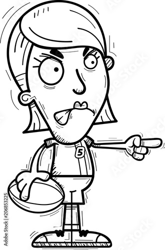 Angry Cartoon Rugby Player