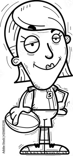 Confident Cartoon Rugby Player