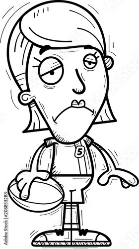 Sad Cartoon Rugby Player