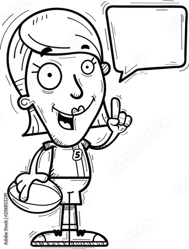 Cartoon Rugby Player Talking