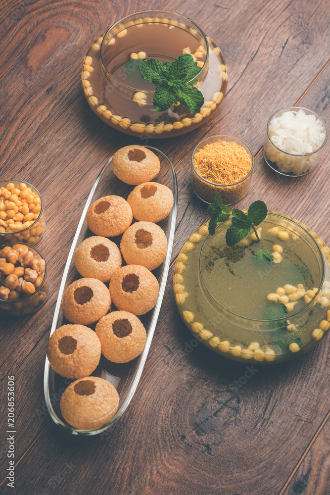 Pani Puri OR Golgappa is a popular Indian Chat menu, selective focus Pani Puri OR Golgappa is a popular Indian Chat menu, selective focus