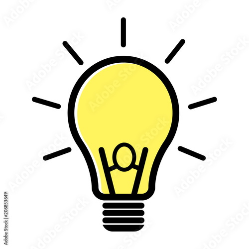 Light bulb icon. Idea flat vector illustration. Icons for design, background, website