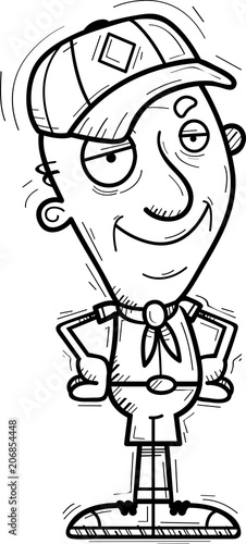 Confident Cartoon Senior Citizen Scout