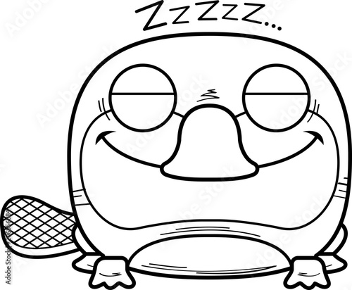 Cartoon Platypus Napping