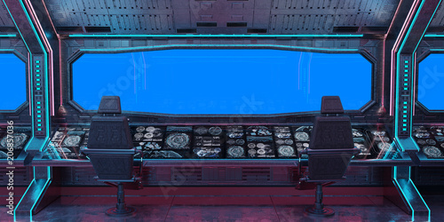 Fototapeta Naklejka Na Ścianę i Meble -  Grunge Spaceship interior background 3D rendering