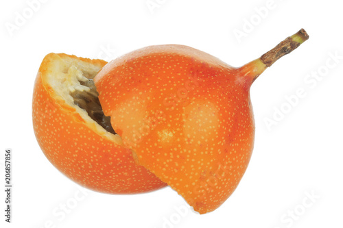 two halves of sweet granadilla