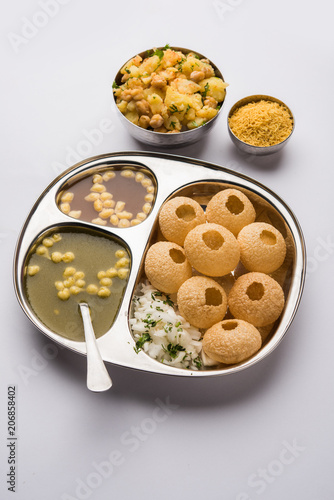 Pani Puri OR Golgappa is a popular Indian Chat menu, selective focus