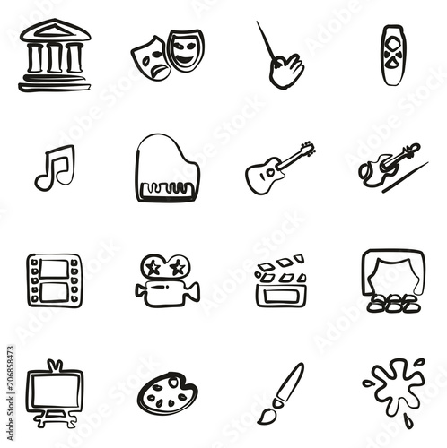 Art & Art Equipment Icons Freehand