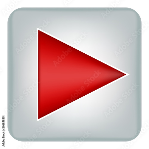 Free Download Vector image of a flat icon with a play button in red. Right arrow - GFXLoad