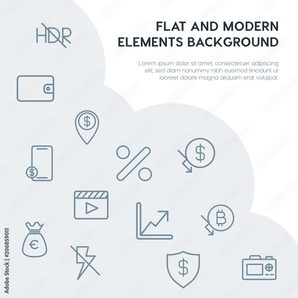 money, mobile, video, photos outline vector icons and elements background concept on grey background.Multipurpose use on websites, presentations, brochures and more money, mobile, video, photos outline vector icons and elements background concept on grey background.Multipurpose use on websites, presentations, brochures and more