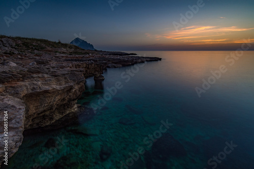 La baia di Macari al crepuscolo, Sicilia	 photo