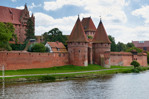 Poland, Malbork Castle at Nogat River, High Castle and Grand Master's Palace, Teutonic Knights medieval headquarters