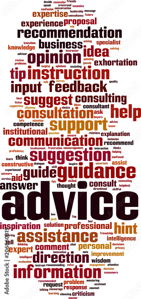 Advice word cloud Advice word cloud