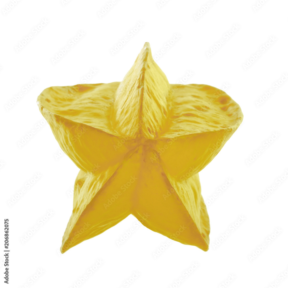 yellow carambola isolated on white background yellow carambola isolated on white background