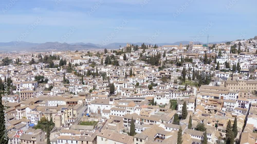 Suggestive view of Albayzín District in Granada, sunny day- Spain Suggestive view of Albayzín District in Granada, sunny day- Spain