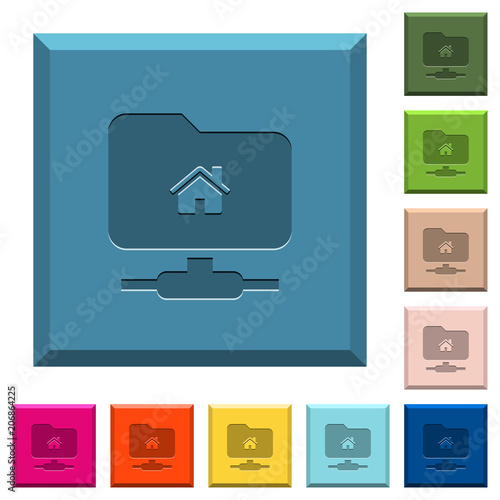 FTP home directory engraved icons on edged square buttons