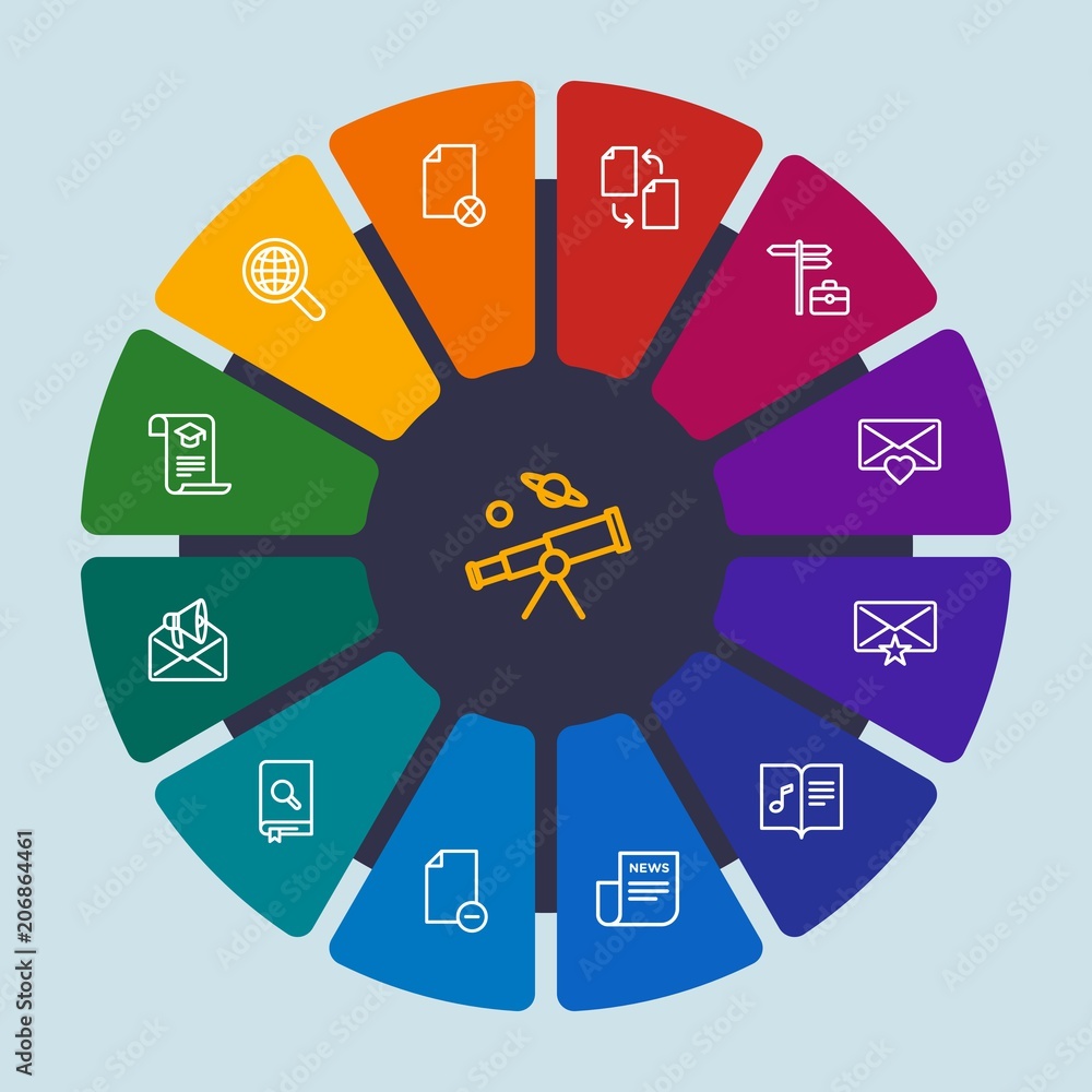 files, email, education Infographic Circle outline Icons Set. Contains such Icons as sky, music, internet, student, remove, copy, school, mail, musical and more. Fully Editable. Pixel Perfect files, email, education Infographic Circle outline Icons Set. Contains such Icons as sky, music, internet, student, remove, copy, school, mail, musical and more. Fully Editable. Pixel Perfect